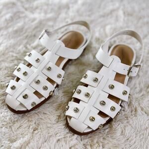 Universal Thread White Stud Fisherman Sandal Flats Women's Size 8